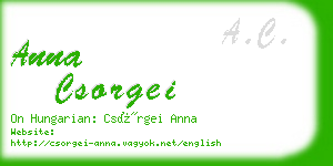 anna csorgei business card